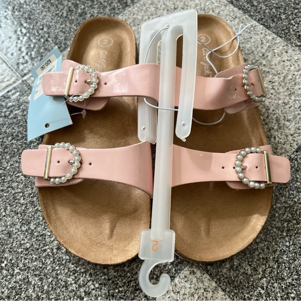 NWT Cat & Jack Kid's Drew Footbed Double Strap Sandals- Size 2